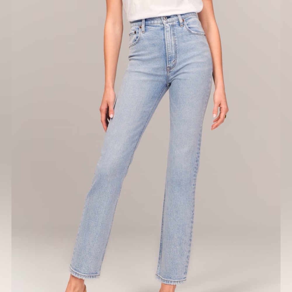 Abercrombie ultra high rise ankle straight jeans 25XL
